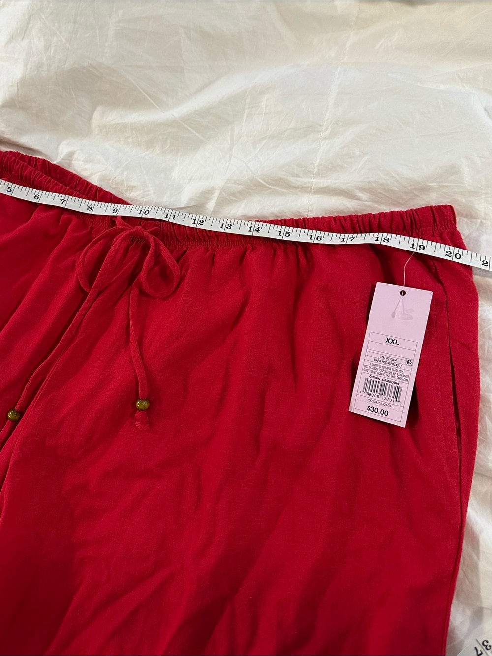 Wild Fable XXL Dark Red Linen Blend Baggy Wide Leg Pants - Picture 6 of 9